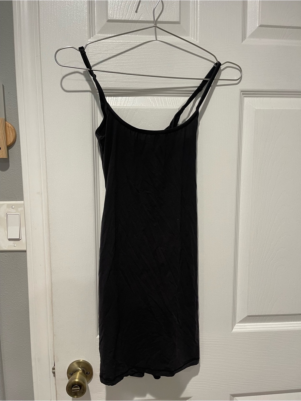 SKIMS Black Slim Slip Mini Dress with Spaghetti Straps - Picture 3 of 4